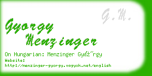 gyorgy menzinger business card